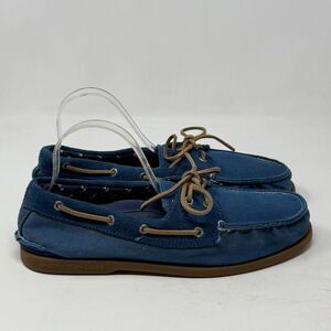 Sperry Top Sider Boat Shoes Mens 11.5 M Blue Canvas Suede 2 Eye Moccasins Preppy